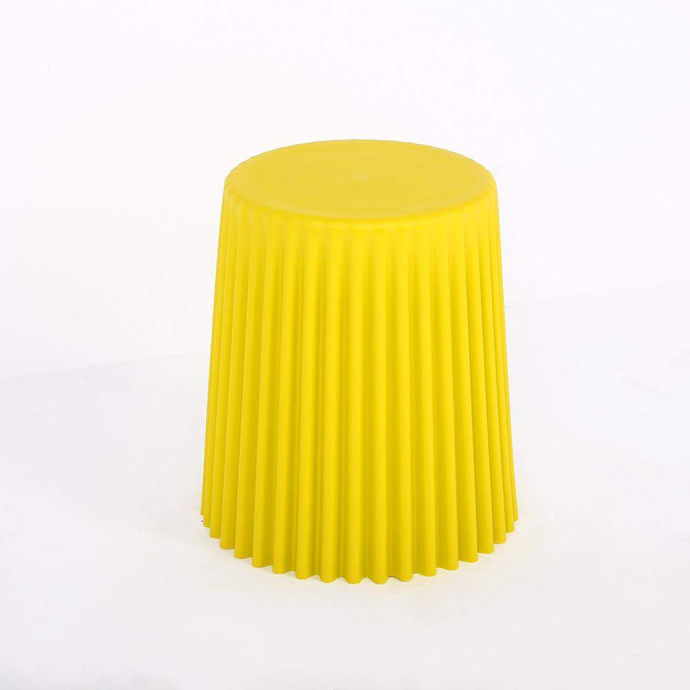 Modern Side Table Round End Table Sofa Side End Table PP Plastic in Yellow-Richsoul-End & Side Tables,Furniture,Living Room Furniture