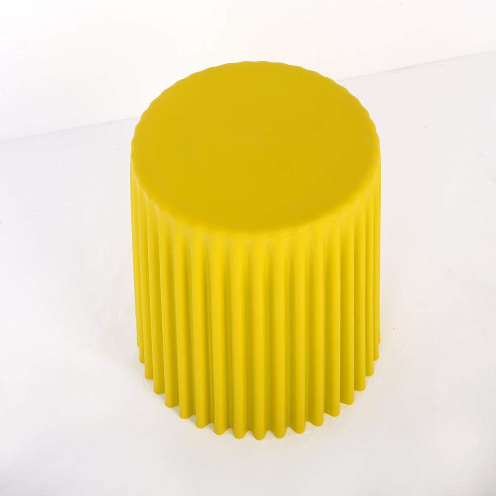 Modern Side Table Round End Table Sofa Side End Table PP Plastic in Yellow-Richsoul-End & Side Tables,Furniture,Living Room Furniture