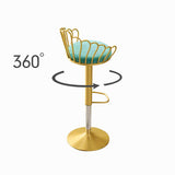 Bar Stool Bar Height Bar Stool with Backrest Velvet Upholstery Set of 2 in Gold Finish