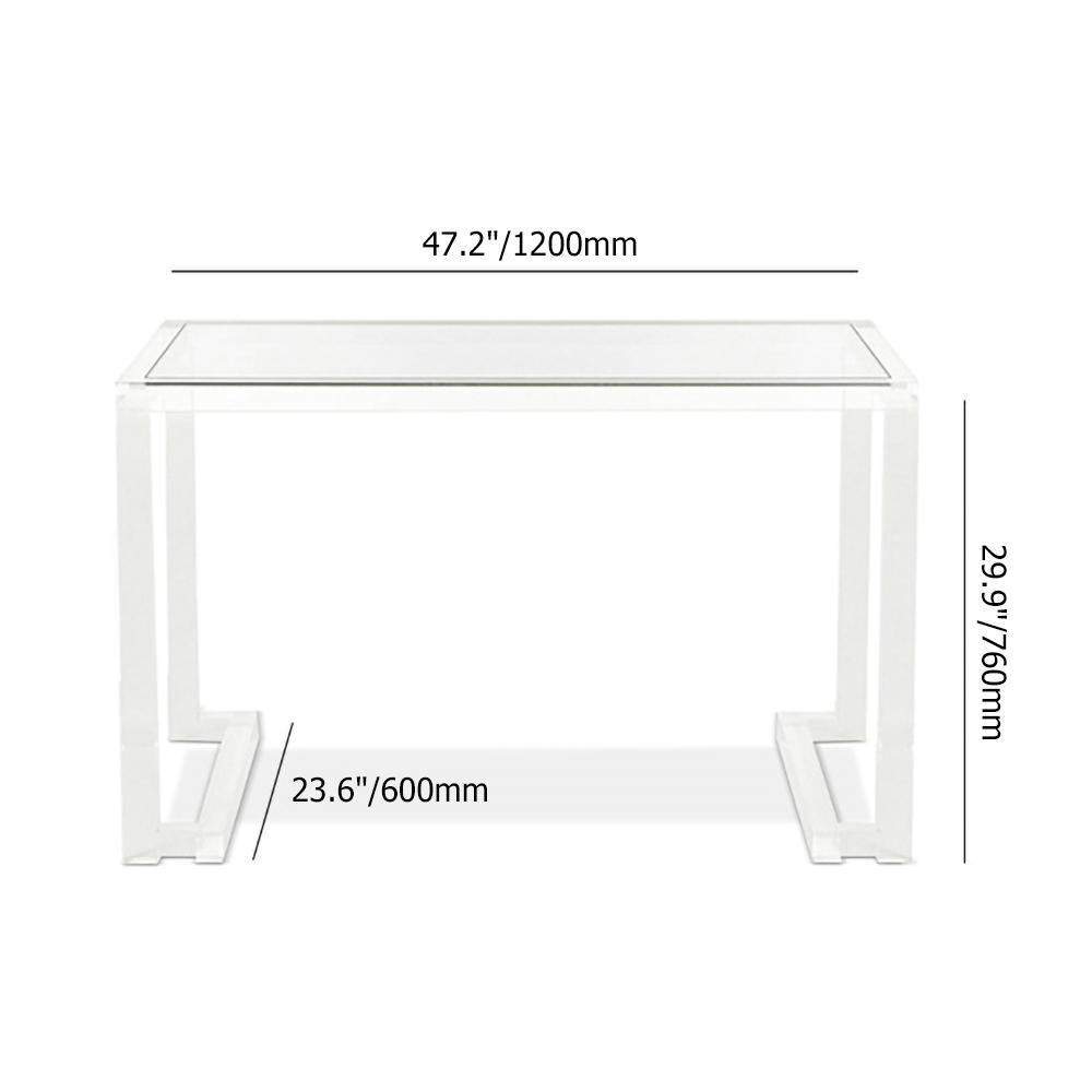 47.2" Modern Rectangular Clear Acrylic Office Writing Desk-Desks,Furniture,Office Furniture