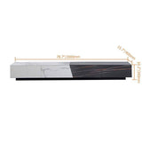White & Black Stone TV Stand with Drawer Media Console-Richsoul-Furniture,Living Room Furniture,TV Stands