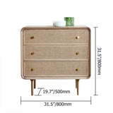 Nordic Natural Cabinet 3-Drawer Chest Rattan Woven in Gold-Richsoul-Cabinets & Chests,Furniture,Living Room Furniture