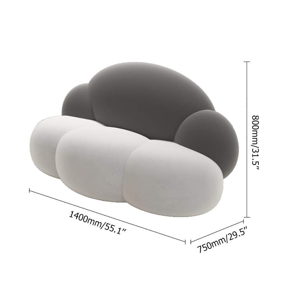 55.1" Cloud Sofa Velvet Upholstered Sofa 2-Seater Sofa Solid Wood Frame Sofa-Richsoul-Furniture,Living Room Furniture,Sofas & Loveseats