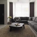 47.2" Black Coffee Table Modern Irregular Accent Table-Richsoul-Coffee Tables,Furniture,Living Room Furniture