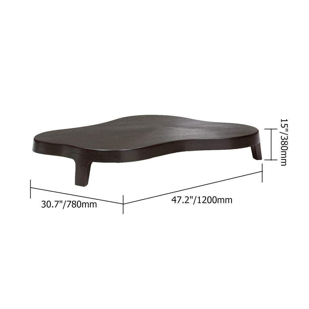 47.2" Black Coffee Table Modern Irregular Accent Table-Richsoul-Coffee Tables,Furniture,Living Room Furniture