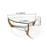 2-Tiered Coffee Table with Shelf with Tempered Glass Top-Coffee Tables,Furniture,Living Room Furniture