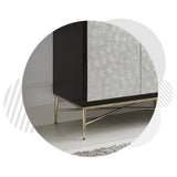59" Modern Sideboard Buffet White Natural Shell Surface with Doors & Drawers & Shelves