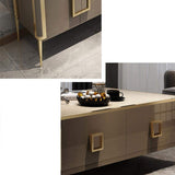 Modern Rectangular Coffee Table with Drawers with Tempered Glass Tabletop-Richsoul-Coffee Tables,Furniture,Living Room Furniture