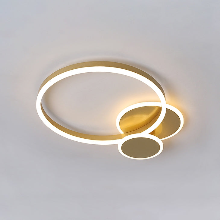 Modern Gold Ring Ceiling Light Round Led Flush Mount Lighting