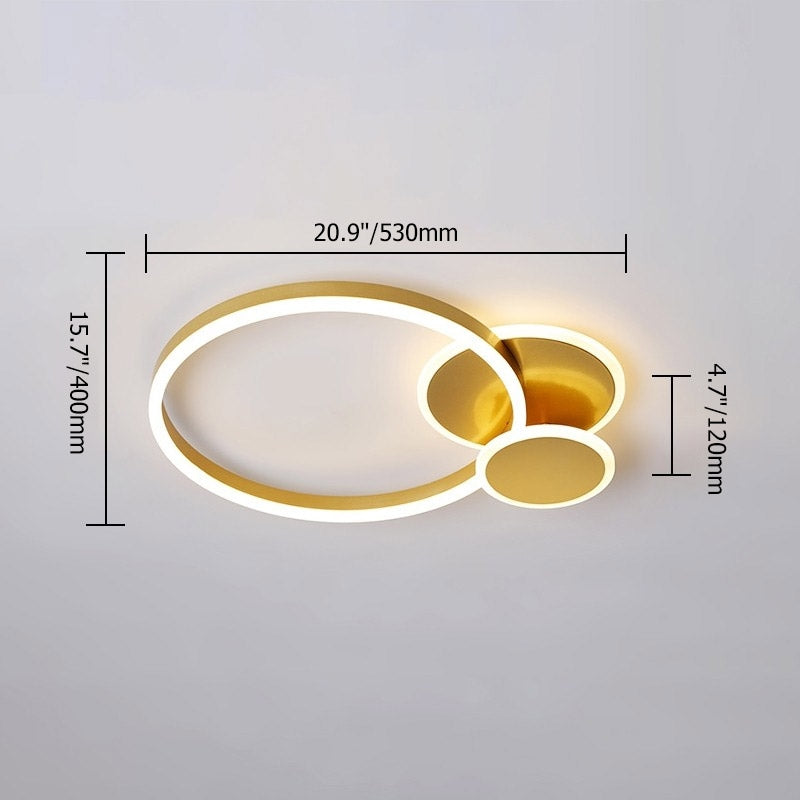 Modern Gold Ring Ceiling Light Round Led Flush Mount Lighting