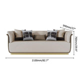 82.7" Modern Beige Microfiber Leather Upholstered Sofa 3-Seater Sofa Luxury Sofa-Richsoul-Furniture,Living Room Furniture,Sofas & Loveseats