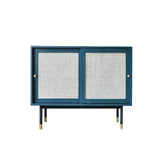 Green Rattan Sideboard Buffet with Storage 2-Door Accent Cabinet