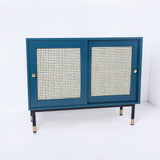 Green Rattan Sideboard Buffet with Storage 2-Door Accent Cabinet