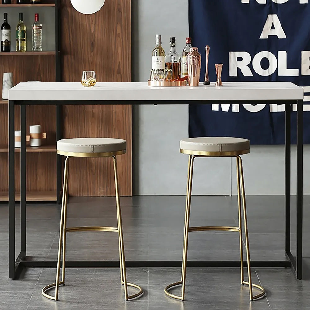Industrial Rectangular Bar Height Table Small Dining Table for Breakfast Nook Metal Black