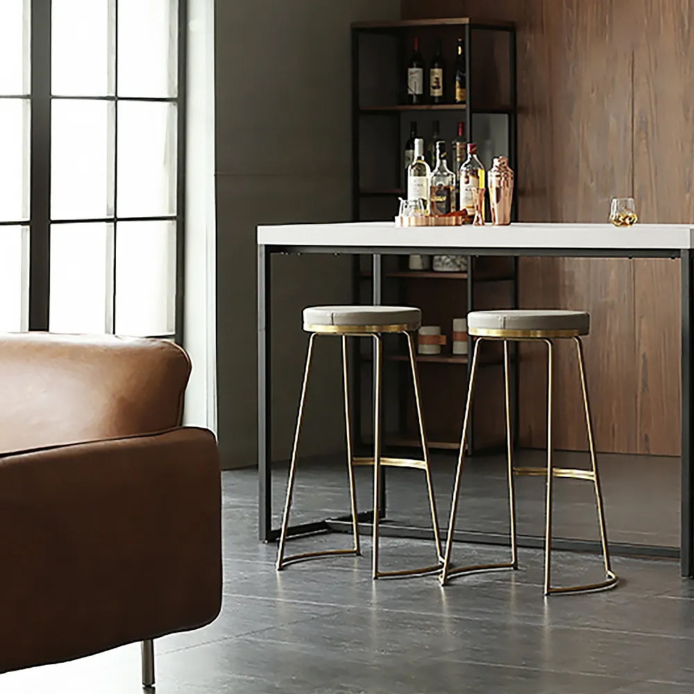 Industrial Rectangular Bar Height Table Small Dining Table for Breakfast Nook Metal Black