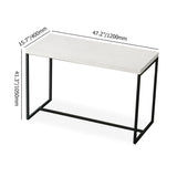 Industrial Rectangular Bar Height Table Small Dining Table for Breakfast Nook Metal Black