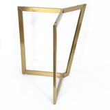 63" Rectangle Modern White Faux Marble Dining Table with Double Pedestal in Gold