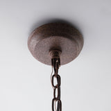 French 6-Light Candle-Style Chandelier Weathered Wood & Iron in Distressed White