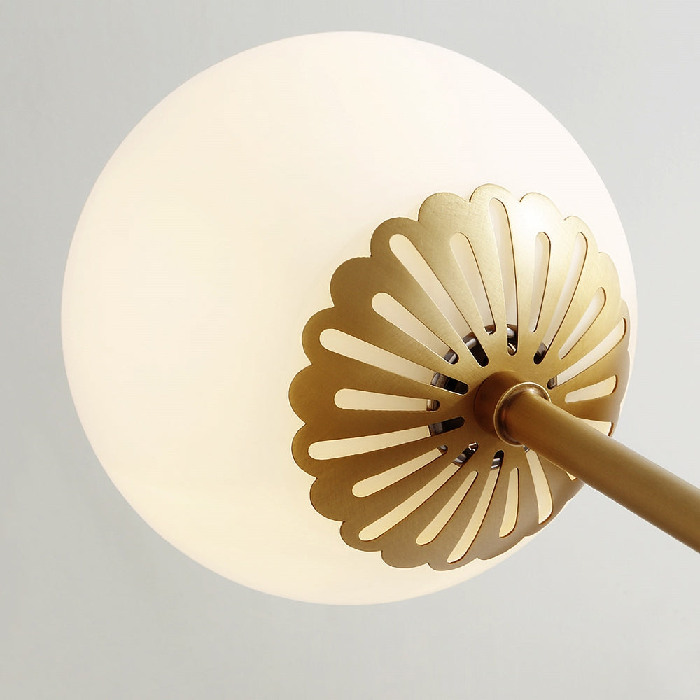 Modern Gold 3-Light Glass Globe Semi-Flush Mount Light