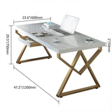 Modern White Writing Desk in Solid Wood & Metal Home Office Desk-Desks,Furniture,Office Furniture