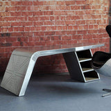 76" Sliver Modern Aviator Desk Aluminum Office Desk-Desks,Furniture,Office Furniture