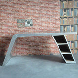 76" Sliver Modern Aviator Desk Aluminum Office Desk-Desks,Furniture,Office Furniture