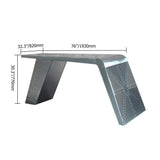 76" Sliver Modern Aviator Desk Aluminum Office Desk-Desks,Furniture,Office Furniture