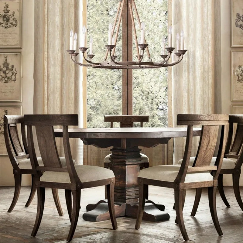 Bever Vintage Flaxen Hemp Rope & Metal 12-Light Rustic Round Candelabra Chandelier in Rust