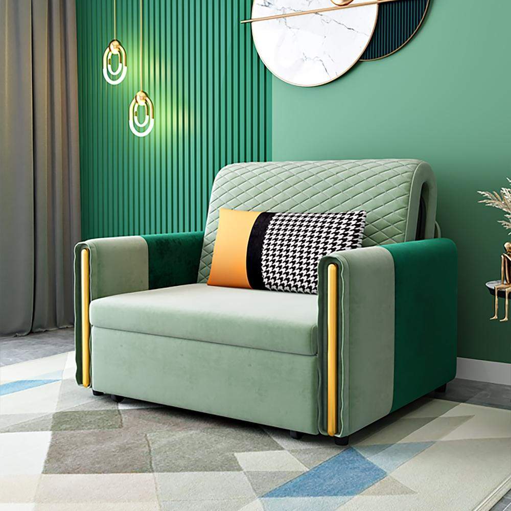 Modern Accent Chair Full Sleeper Bed Leath-aire Upholstered Convertible Chair-Richsoul-Daybeds,Furniture,Living Room Furniture
