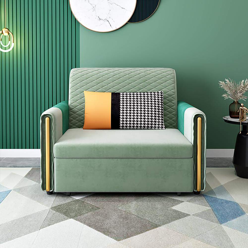 Modern Accent Chair Full Sleeper Bed Leath-aire Upholstered Convertible Chair-Richsoul-Daybeds,Furniture,Living Room Furniture