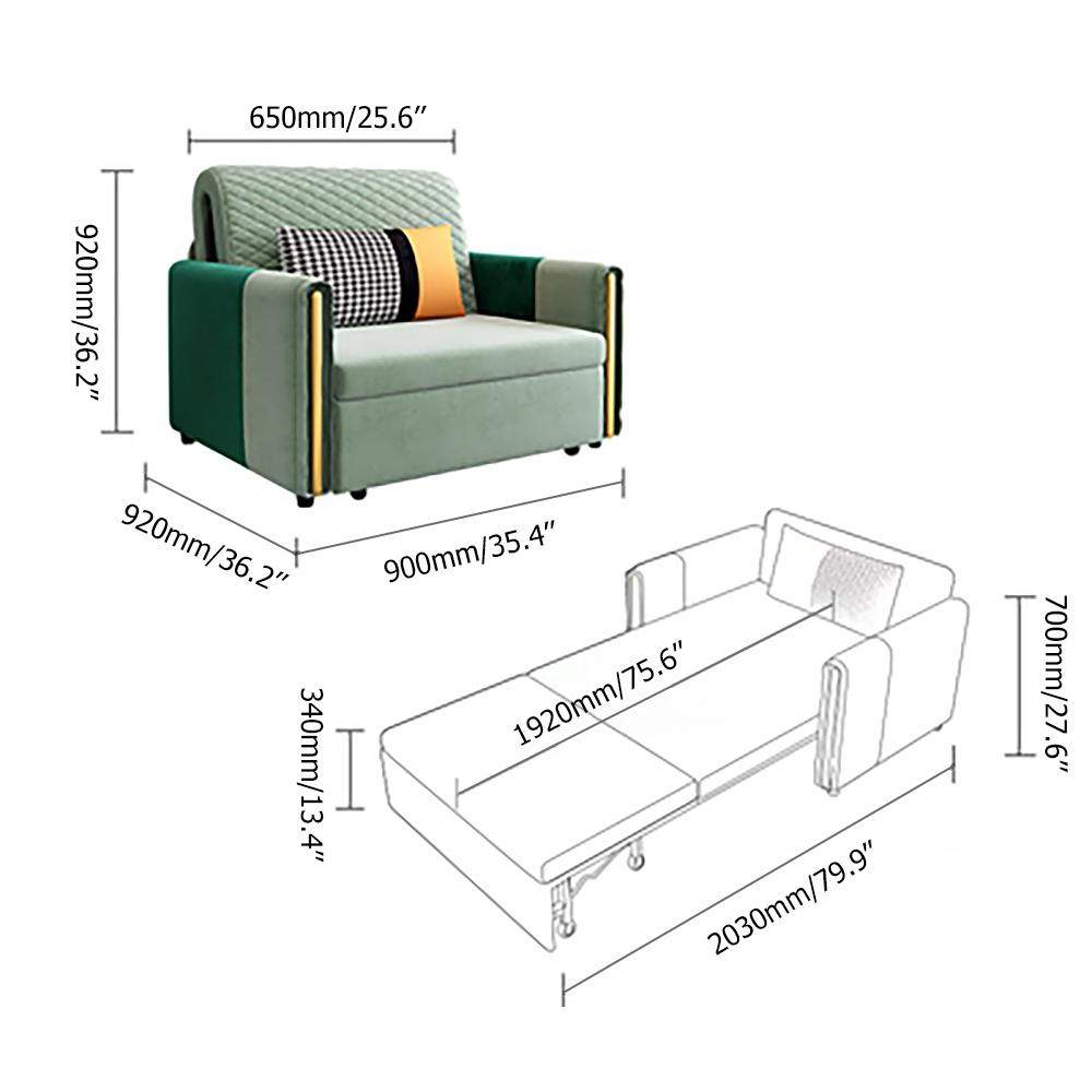 Modern Accent Chair Full Sleeper Bed Leath-aire Upholstered Convertible Chair-Richsoul-Daybeds,Furniture,Living Room Furniture