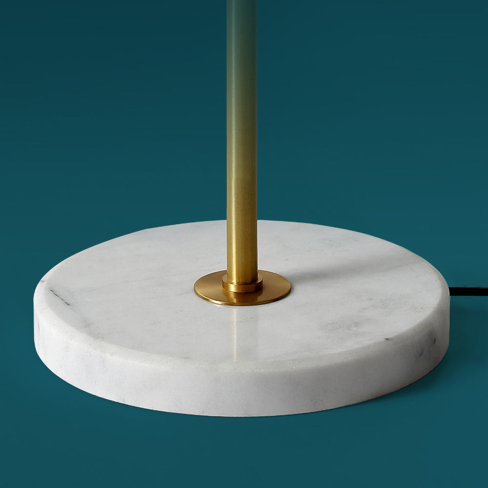 Modern Gold LED Globe Floor Lamp White Glass Shade Marble Base