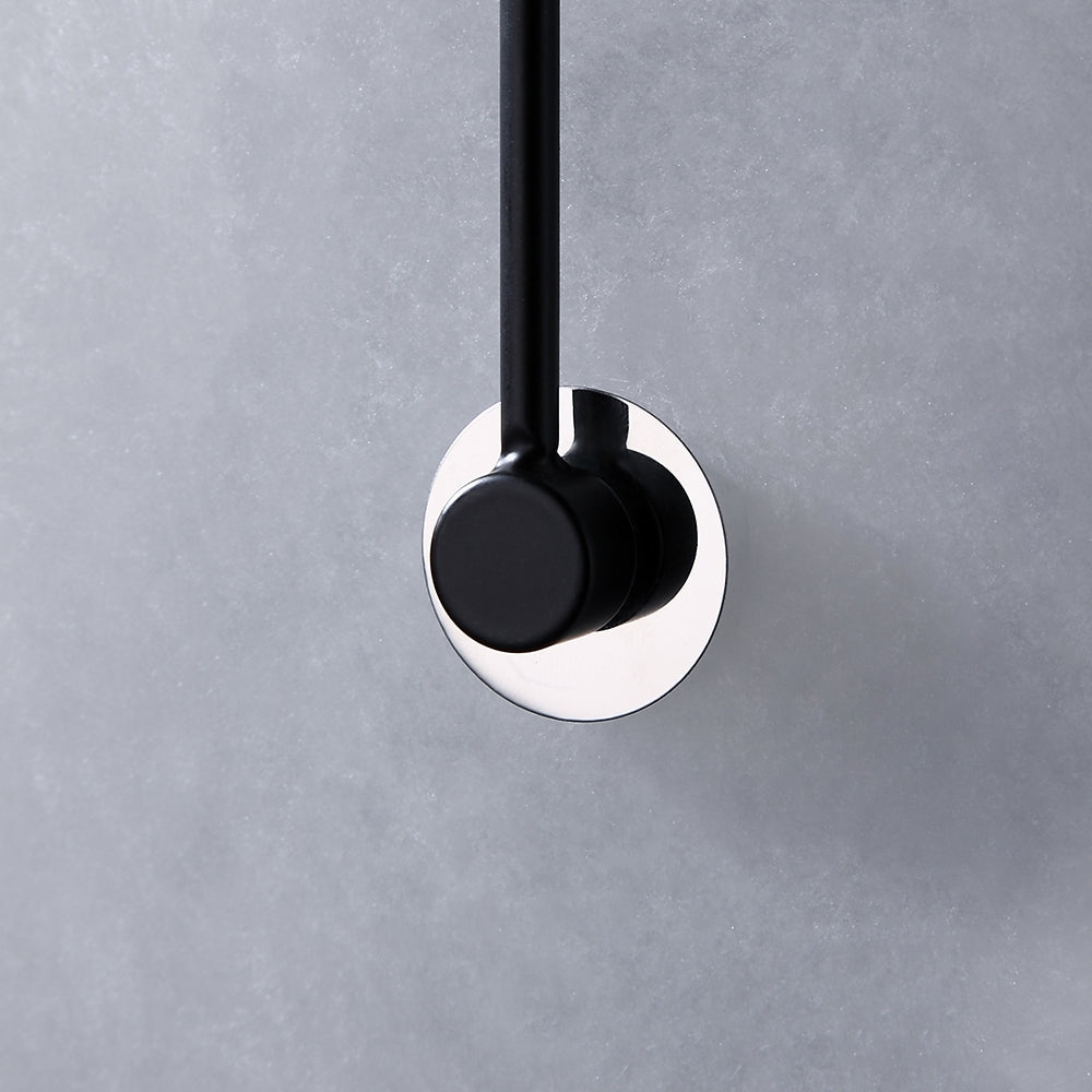 Modern White Marble Round Decorative Indoor Wall Sconce in Black Finish