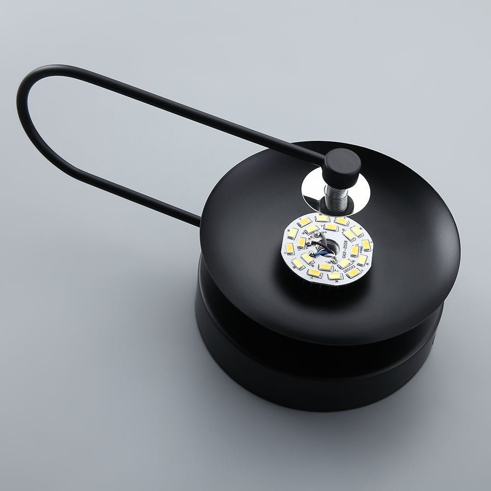 Modern White Marble Round Decorative Indoor Wall Sconce in Black Finish