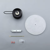 Modern White Marble Round Decorative Indoor Wall Sconce in Black Finish