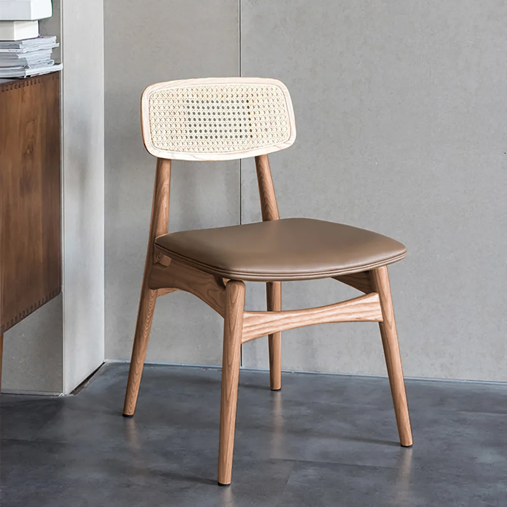 Modern Dining Chair High Back Rattan Dining Chair Set of 2