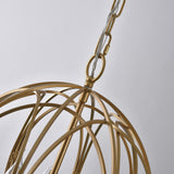 Luxurious Modern Chic Gold Sphere 4-Light Iron Orb Chain Suspended Chandelier