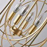 Luxurious Modern Chic Gold Sphere 4-Light Iron Orb Chain Suspended Chandelier