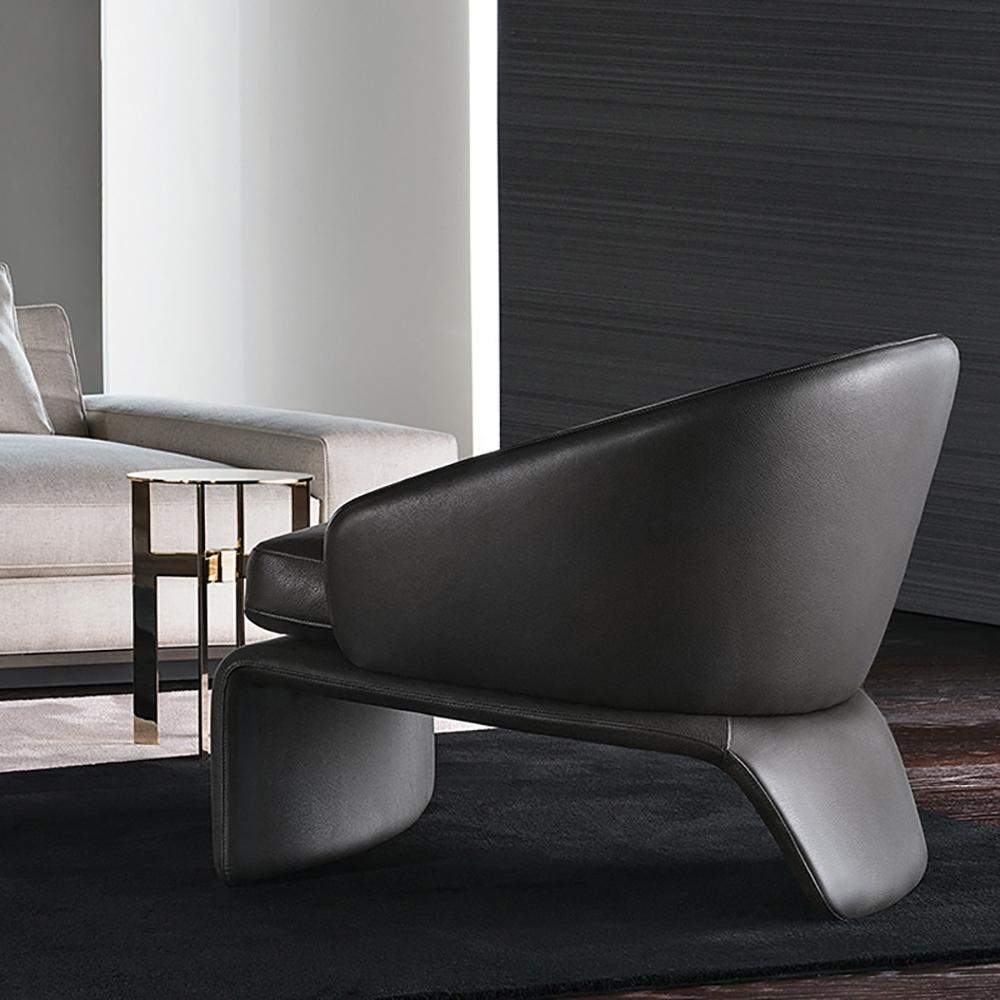 Modern Accent Chair Microfiber Leather Upholstered Deep Gray Chair-Richsoul-Chairs & Recliners,Furniture,Living Room Furniture