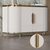 White Luxury 2-Door Sideboard Buffet with Marble Top Modern Sideboard Cabinet in Gold