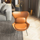 Orange & Black PU Leather Upholstered Accent Chair in Black Pillow Included-Richsoul-Chairs & Recliners,Furniture,Living Room Furniture