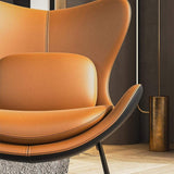 Orange & Black PU Leather Upholstered Accent Chair in Black Pillow Included-Richsoul-Chairs & Recliners,Furniture,Living Room Furniture