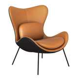 Orange & Black PU Leather Upholstered Accent Chair in Black Pillow Included-Richsoul-Chairs & Recliners,Furniture,Living Room Furniture