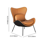 Orange & Black PU Leather Upholstered Accent Chair in Black Pillow Included-Richsoul-Chairs & Recliners,Furniture,Living Room Furniture
