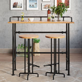 39.4" Industrial Rectangular Bar Table Metal in Black