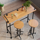 39.4" Industrial Rectangular Bar Table Metal in Black
