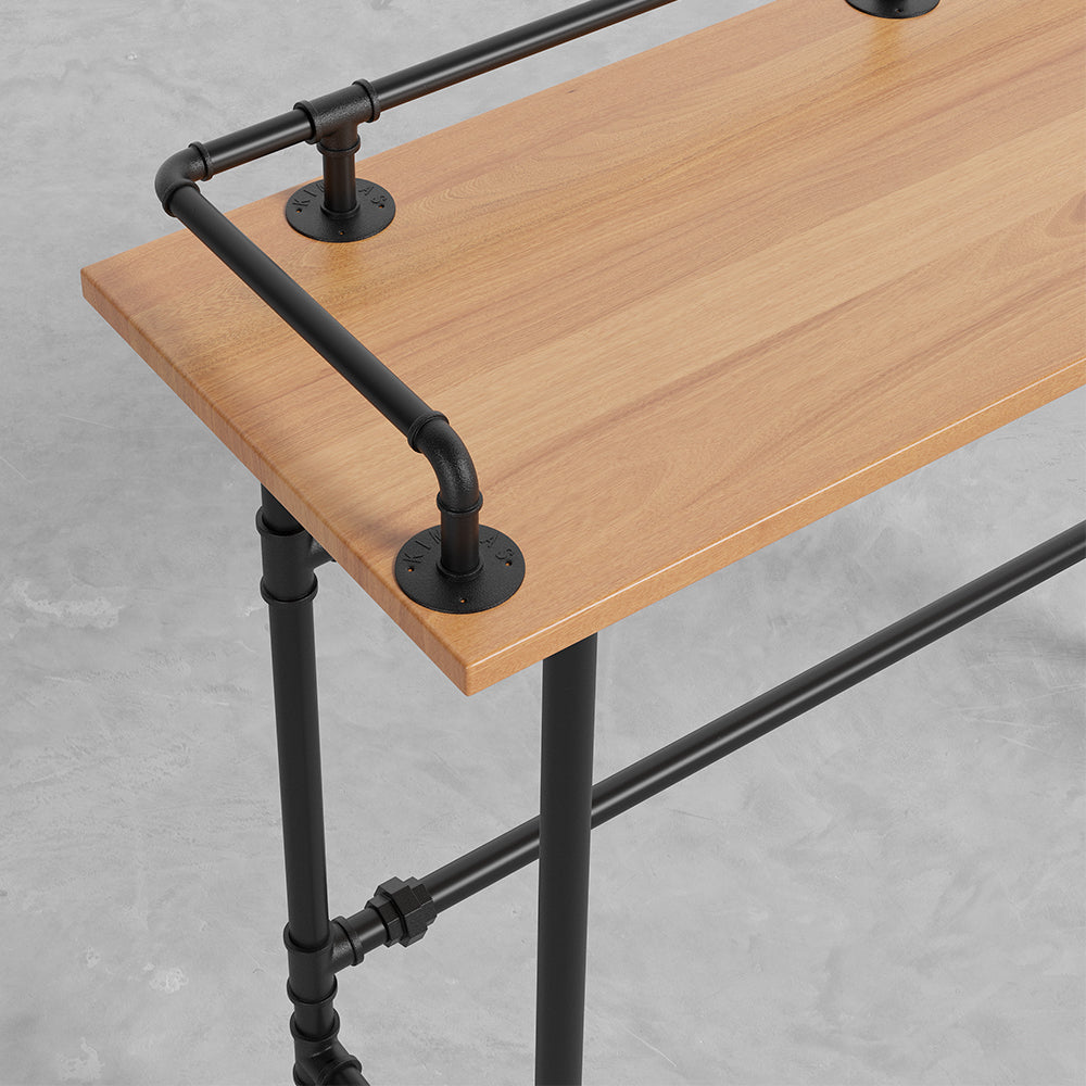 39.4" Industrial Rectangular Bar Table Metal in Black