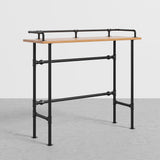 39.4" Industrial Rectangular Bar Table Metal in Black
