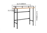 39.4" Industrial Rectangular Bar Table Metal in Black