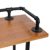 39.4" Industrial Rectangular Bar Table Metal in Black